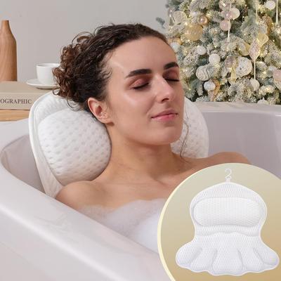 Bath Pillow Luxury Bathtub Pillow, Extra Soft & Comfortable Bath Pillows for Tub Head Neck and Back Support, with 4D Air Mesh