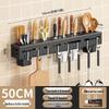 Wall-Mounted No-Drill Kitchen Storage Rack: Knife, Chopstick, Spatula & Spoon Holder