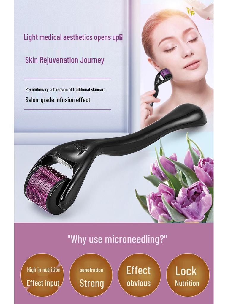 540 Stainless Steel Titanium Microneedle Facial Roller for Home & Salon Use