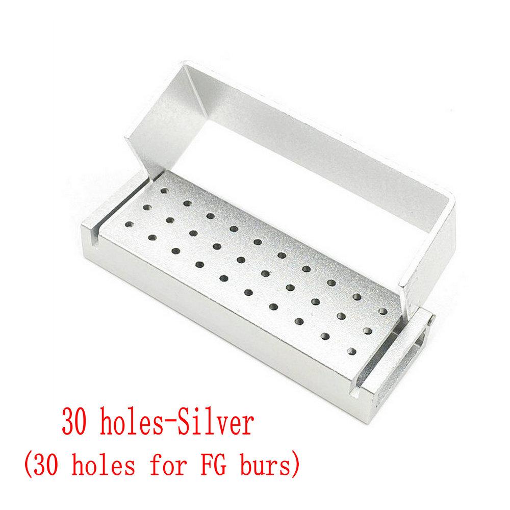 15/30 holes Dental Diamond Burs Holder Block Disinfection Box Autoclave ALUMINIUM Bur Holder Dentist Tools