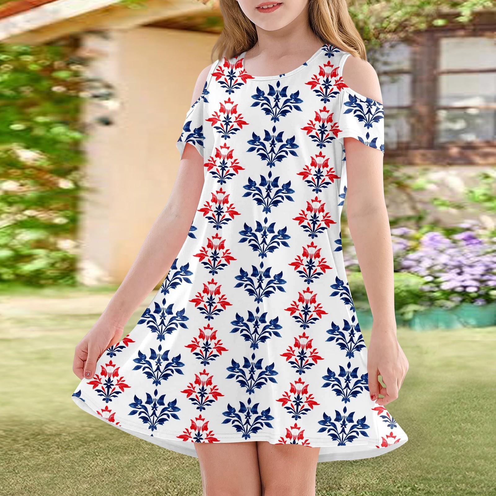 

Платье А-силуэта для девочек - летнее повседневное платье без рукавов для малышей 160 белый