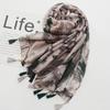 Printing Tassel Scarves Korean Style Scarves Bohemian Style Shawl Cotton Linen Scarf Female Wraps