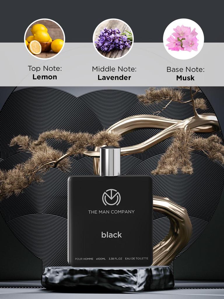 The Man Company Fresh Black Edt Perfume For Men - 100Ml | Premium Long-Lasting Fragrance Body Spray | Gift For Him