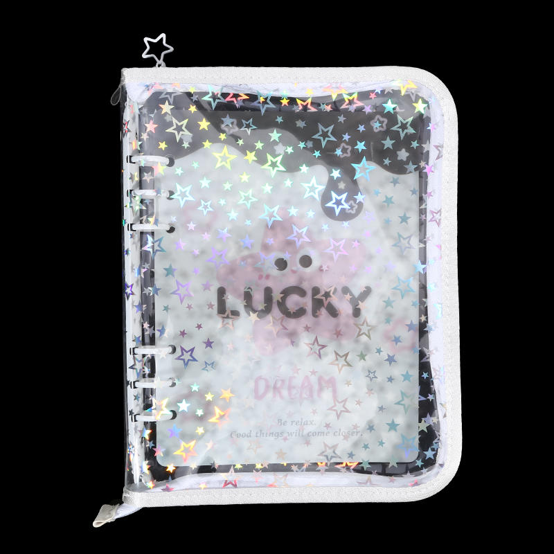 A5 6-hole Loose Leaf Notebook With Zipper and Edging Photo Album Guka Idol Small Card 1PC Shell Book or 10pcs Inner Pages