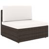4 Piece Garden Lounge Set Brown Poly Rattan