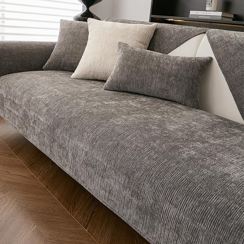 

Однотонная шенилловая подушка для дивана, универсальная нескользящая для всех сезонов, высококачественная подушка для сиденья, простой чехол для дивана, тканевое полотенце 90 * 160cm single pack