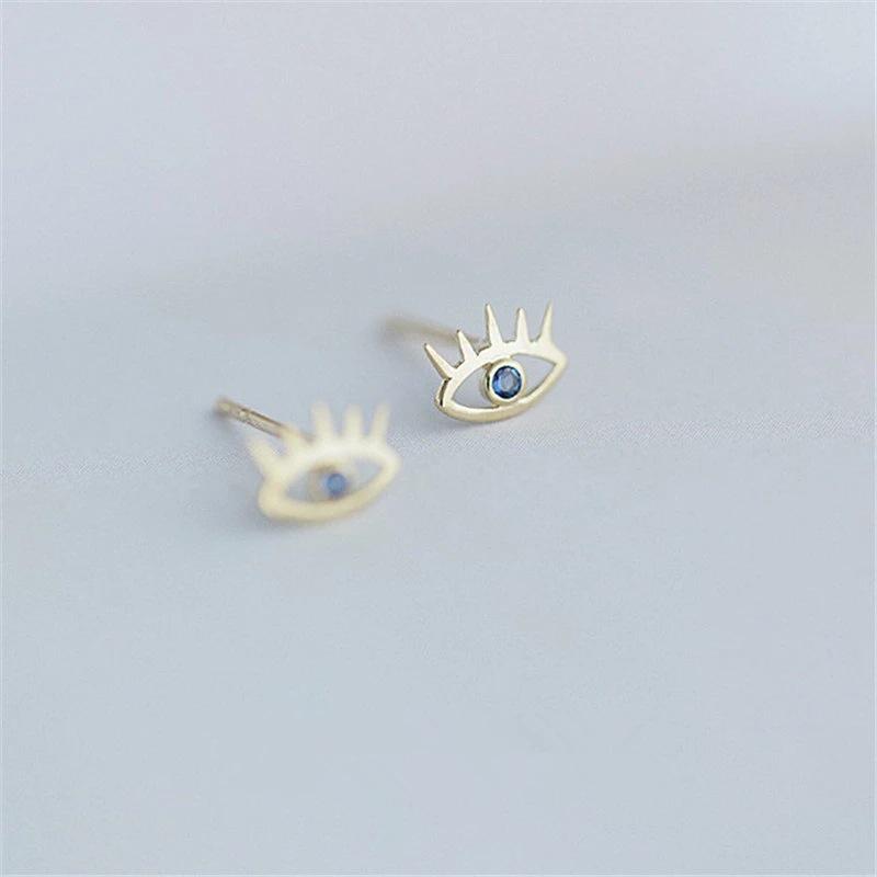 

S925 Sterling Silver Blue Eyelash Stud Earrings: Unique, Exquisite, Fashionable Design 925 Silver