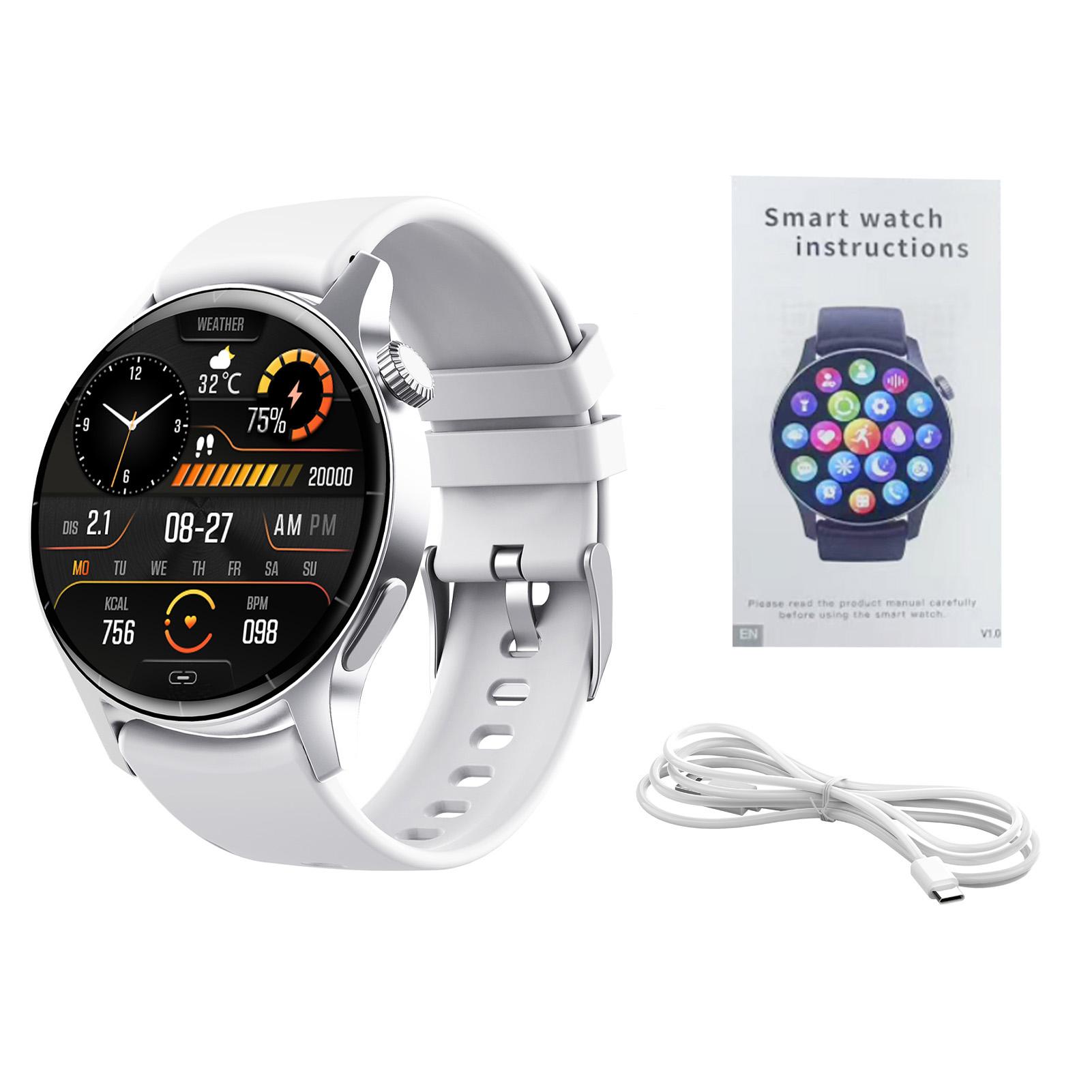 

Умные часы с 1,35-дюймовым сенсорным HD-экраном, спортивные часы для улицы, 158 спортивных режимов, фитнес-трекер, здоровье 24/7 Silver glue English