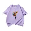 Kids Cotton T Shirt Multicolor Flower Girl Print Crew Neck Short Sleeve Tee Casual Breathable Boys Girls Summer Tops