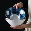1PC Japanese Ceramic Noodle Soup Large Bowl Household Beef Noodle Rice Bowl Retro Fruit Salad Tableware Kitchen Restaurant Hot