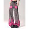American High Street Graffiti Design Y2k Jeans Personality Vintage Wide Leg Pants Women Summer New Hip-hop Jeans for Women