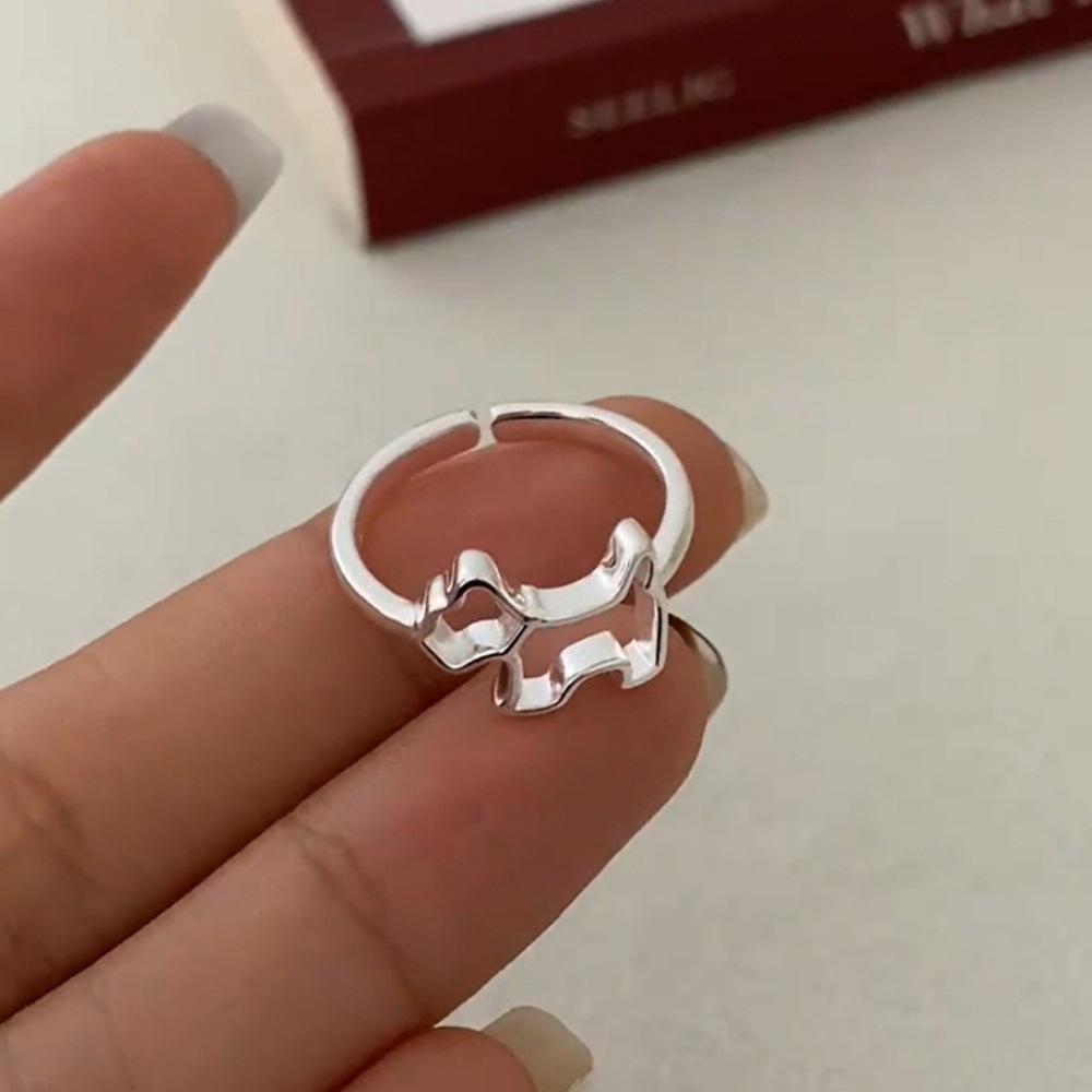 925 Sterlingsilber Damen Offener Bandring - Nicht anlaufend, Vielseitiger kleiner Fingerring, High-End Modedesign