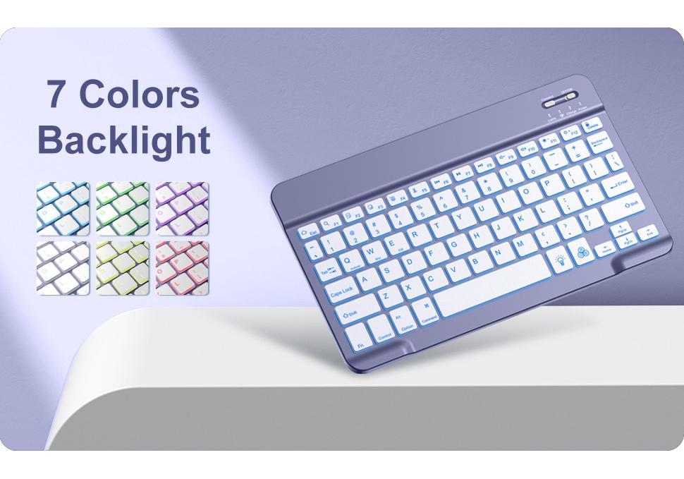 iPad A16 Backlit Bluetooth Keyboard Case for Air 1 10.9" with Pencil Charging Slot