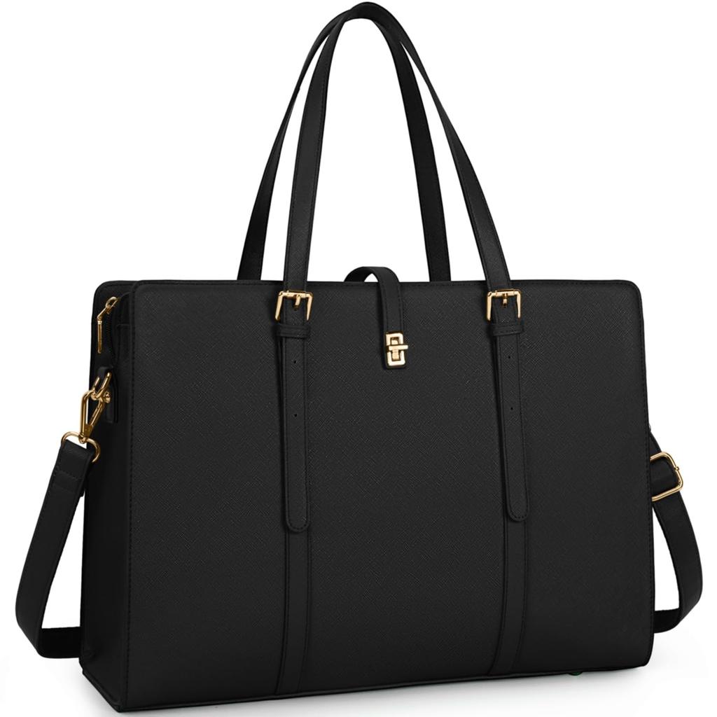 Dakuly Women's Tote Bag, Large Capacity, A4 Compatible, 2-Way, 15.6-inch Capacity, Self-Standing, Shoulder Strap, Perfect for Job Hunting, Commuting,