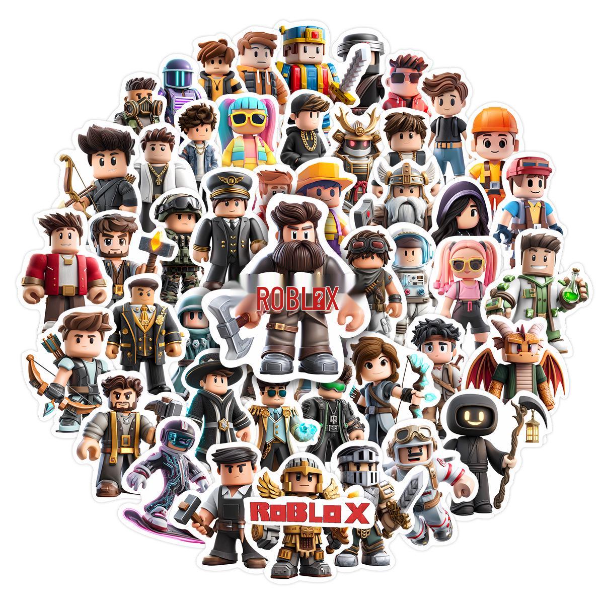 Roblox 3D Game Stickers: 50 Cute Cartoon Characters for DIY Decoration