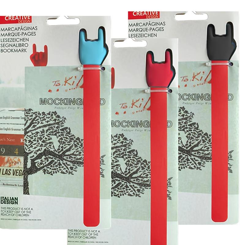 1pc 3D Gesture Bookmark Silicone Finger Creative Bookmark