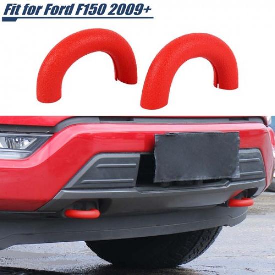 

2PCS For Ford F150 2004-2024 Tow Hook Cover for Tundra 2017-21 Exterior Pair червоний