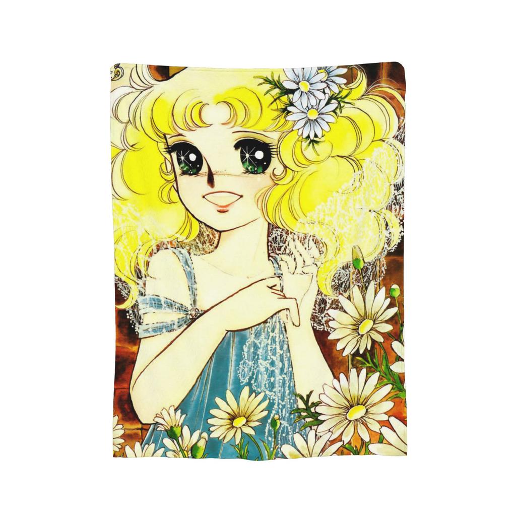 Candy Candy Manga Decke Korallenfleece Plüsch Sommer Atmungsaktiv Super Weich Überwurfdecken für Bettwäsche Reise Steppdecke