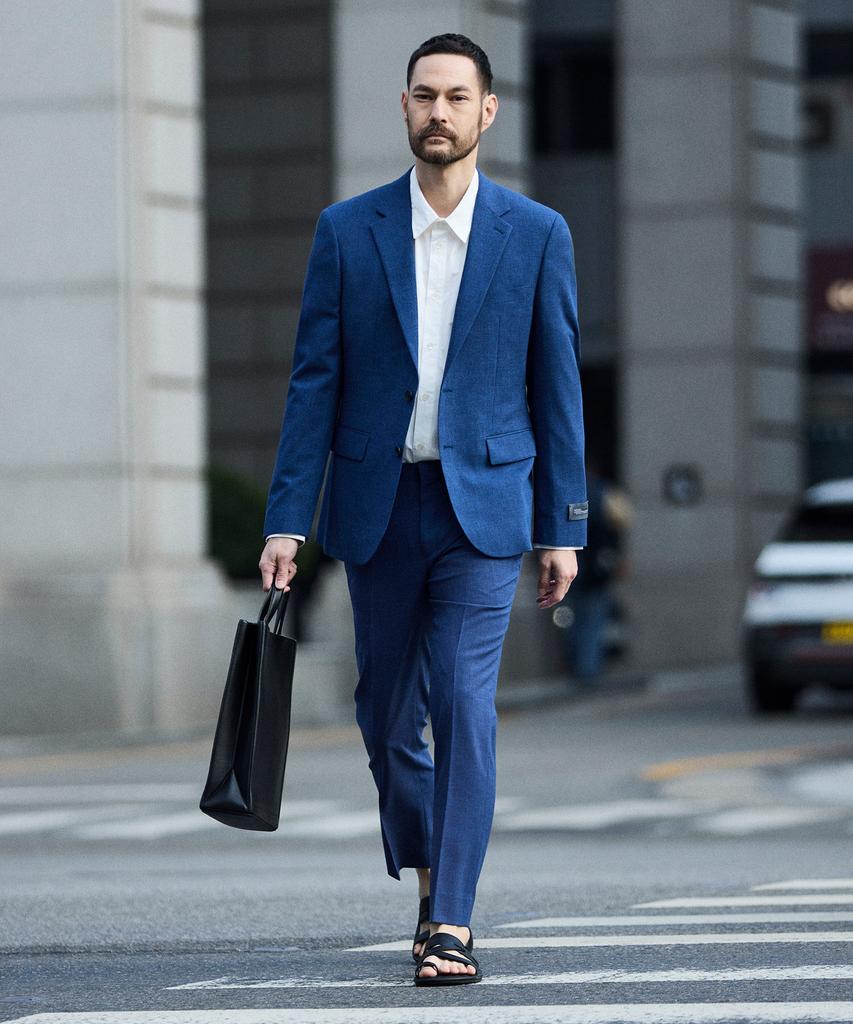 STCO Italy Marlane Summer Wool Suit Pants Blue (Slim Fit)_Sslub71Ssl