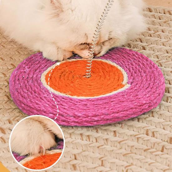 Sisal Rope Cat Scratcher Round Scratching Mat And Sisal Cat Spring Scratch Ball Cat Scratch Toy