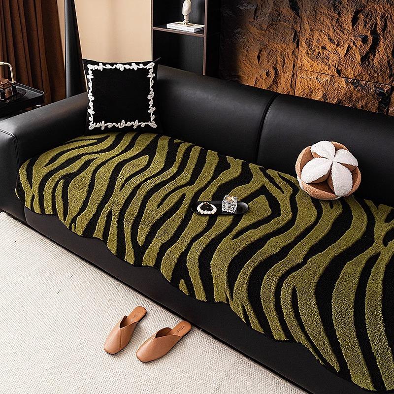 New Special-Shaped Sofa Cushion Light Luxury High-End Non-Slip Seat Cushion Autumn And Winter Straight Row Plush Leather Sofa Cover