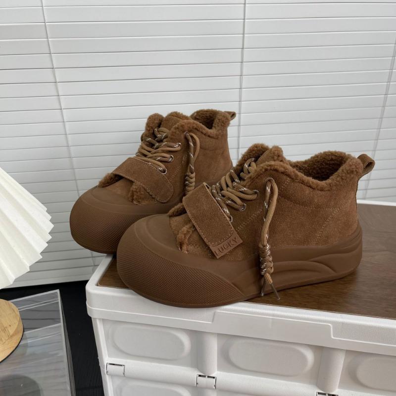 Casual winter new thick-soled lace-up casual snow boots women's non-slip and warm women's cotton shoes
