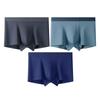 3-Pack Men's Seamless Boxer Briefs - Plain Color Cotton with Mulberry Silk Antibacterial Crotch