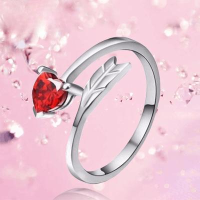 Fashion Commuter Simple Silver Ring 925 Silver Heart Shape Heart-Shaped Ring