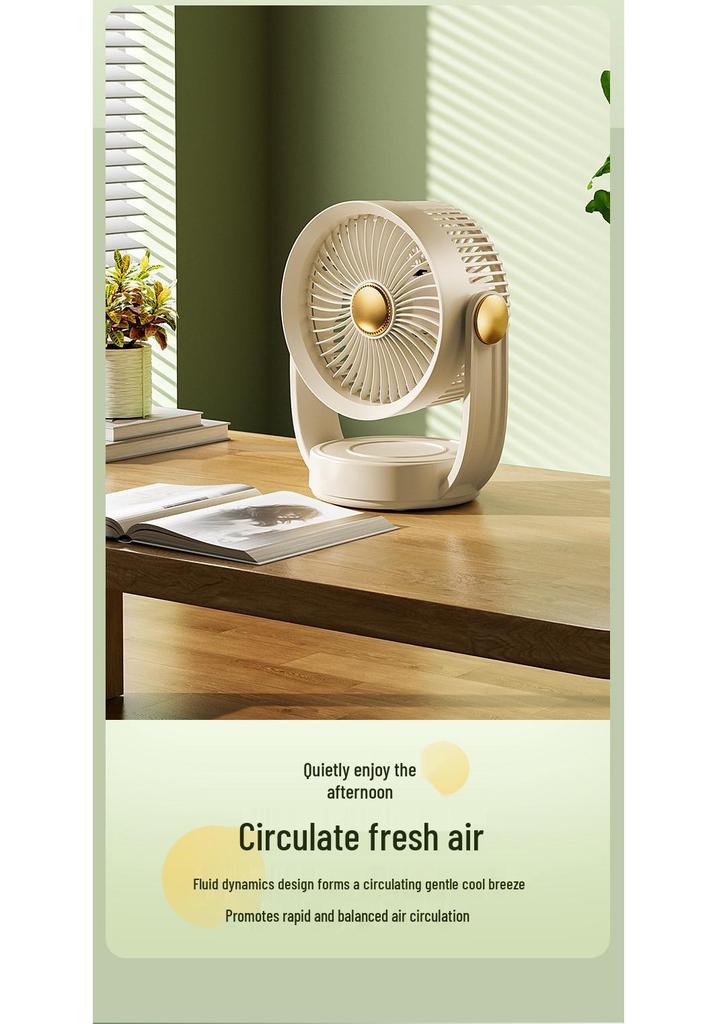 Portable USB Desktop Mini Fan with Light - Strong Wind & Low Noise for Office or Dorm