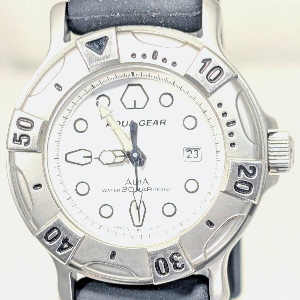 Seiko ALBA AQUAGEAR Battery and Strap Working Ladies' Watch, Replaced, Condition, Q-22
