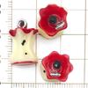 Set of 10 Red Resin 3D Apple Pendants for DIY Jewelry Accessories