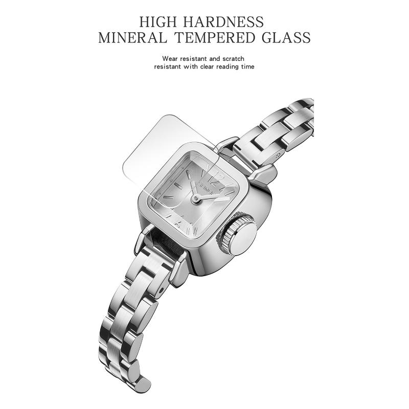 SANDA Fashion Elegantes Design Quadratisches Zifferblatt Wasserdicht Quarzwerk Business Damen Analoge Armbanduhr