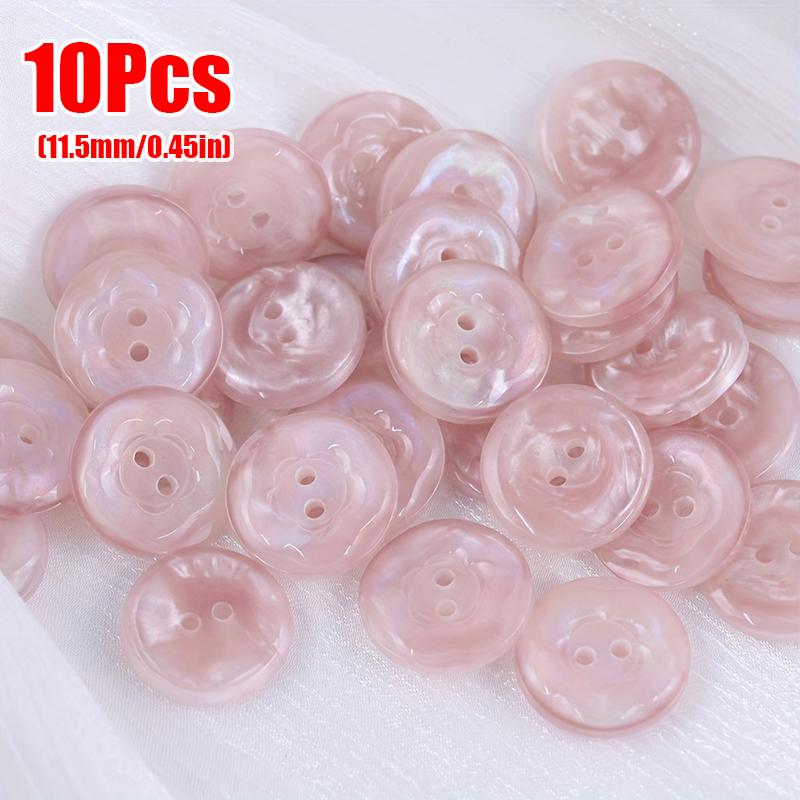 10 STÜCKE Schimmernde Kinderstrickbluse mit muschelartigen Knöpfen Rund Floral 11,5MM/15MM