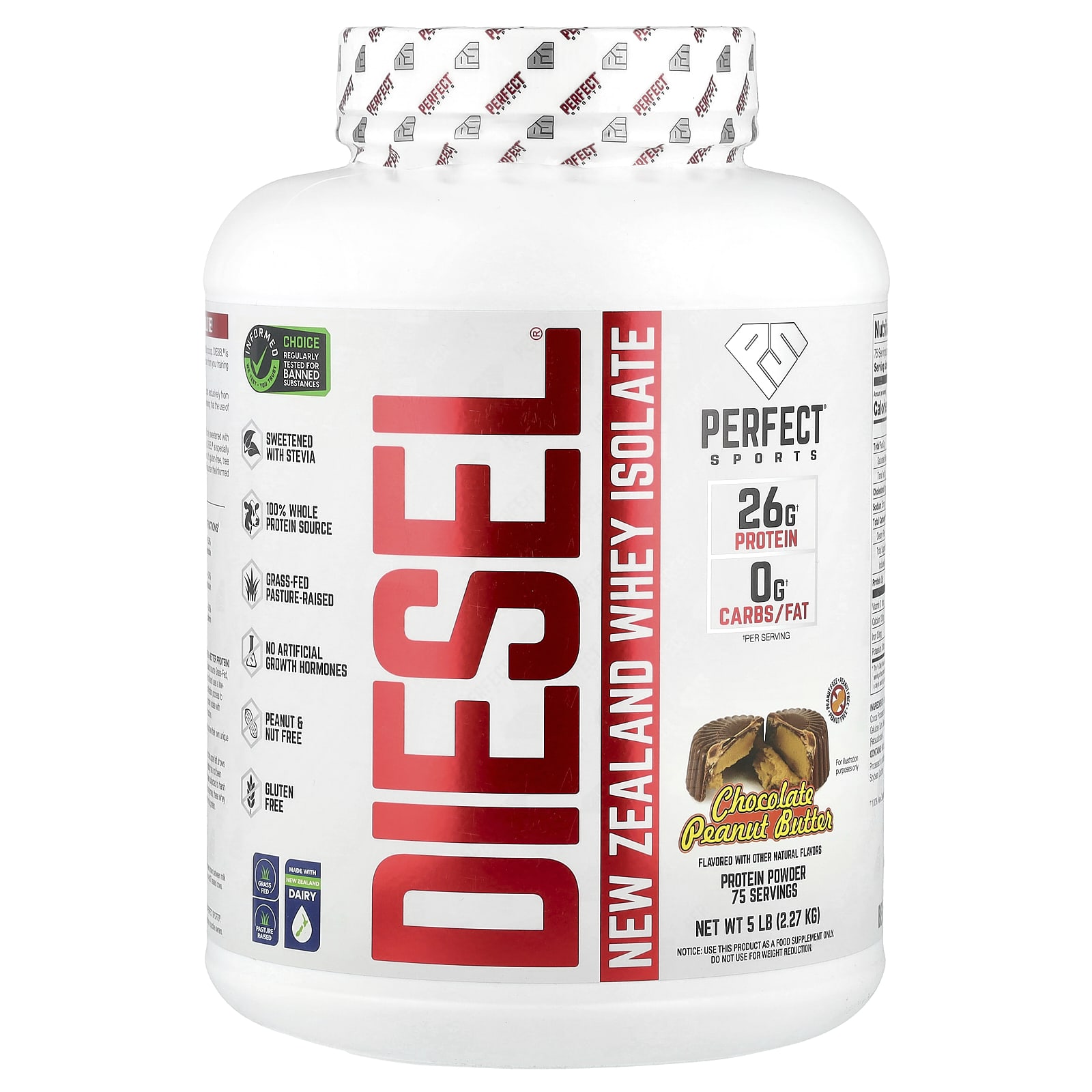 

Diesel®, New Zealand Whey Isolate, Chocolate Peanut Butter Flavor, 2.27Kg (5Lbs)