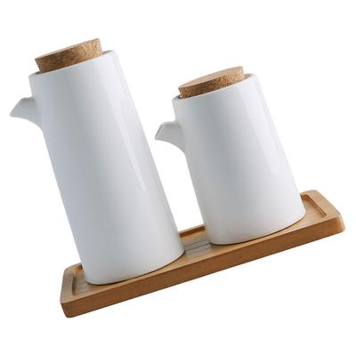Olive Oil Ceramic Pot Bottle Syrup Seasoning Bottles Kitchen Sauce Holder White Storage Ceramics