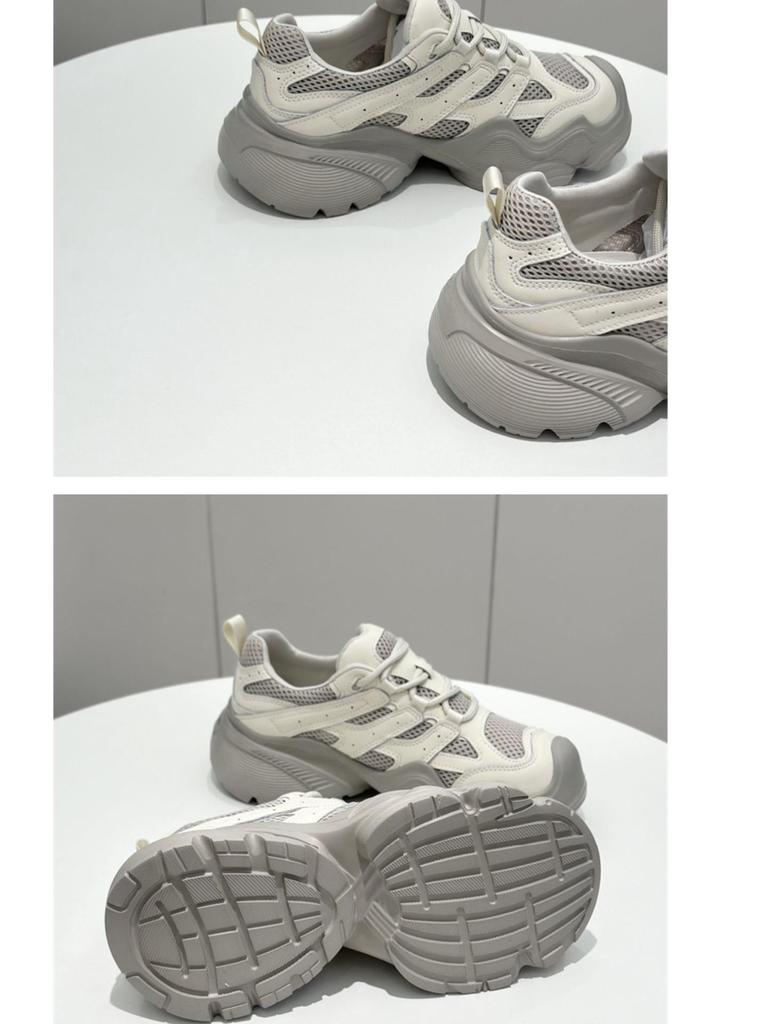 Korean Street-Style Trendy Dad Shoes: 2025 Spring Breathable Versatile Net Red Hiking & Casual Sports Shoes for Women