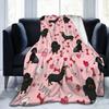 Dackel Valentinstag Fleece Decken Hunde Tier Lustige Überwurfdecken für Zuhause 150*125cm Steppdecke