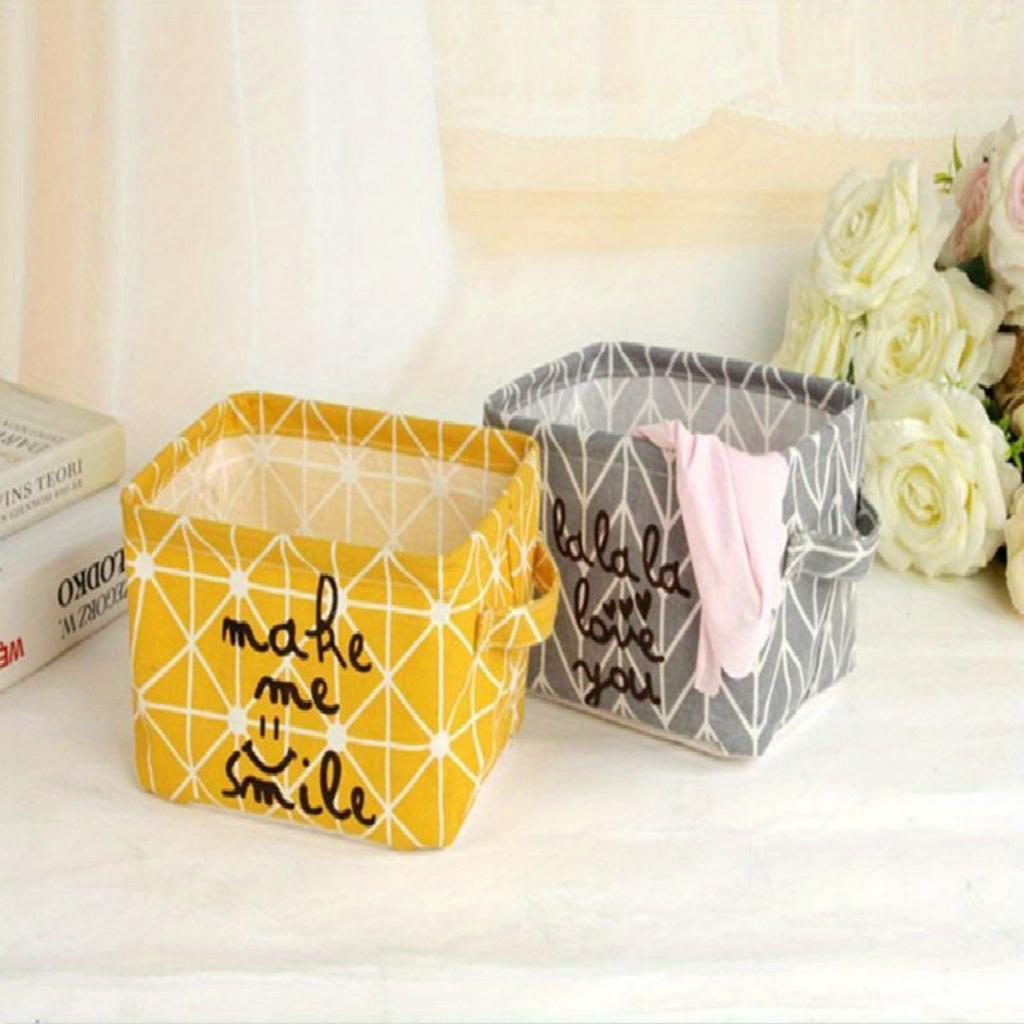 1Pcs of Cotton Linen Storage Box Creative Desktop Debris Storage Basket