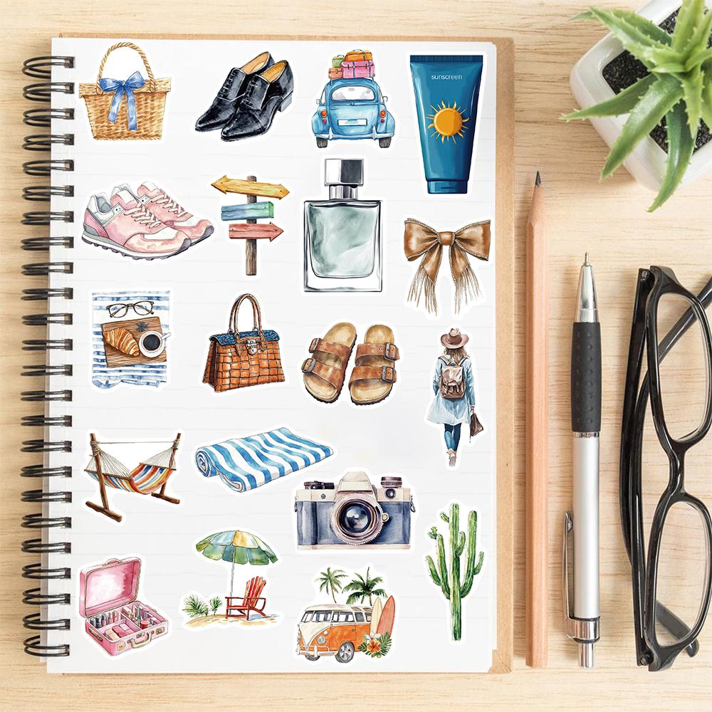 50PCS Camping Collage Stickers Decorative Laptop Case Skateboard Phone Waterproof Living Room Skateboard Art Coffee Sticker