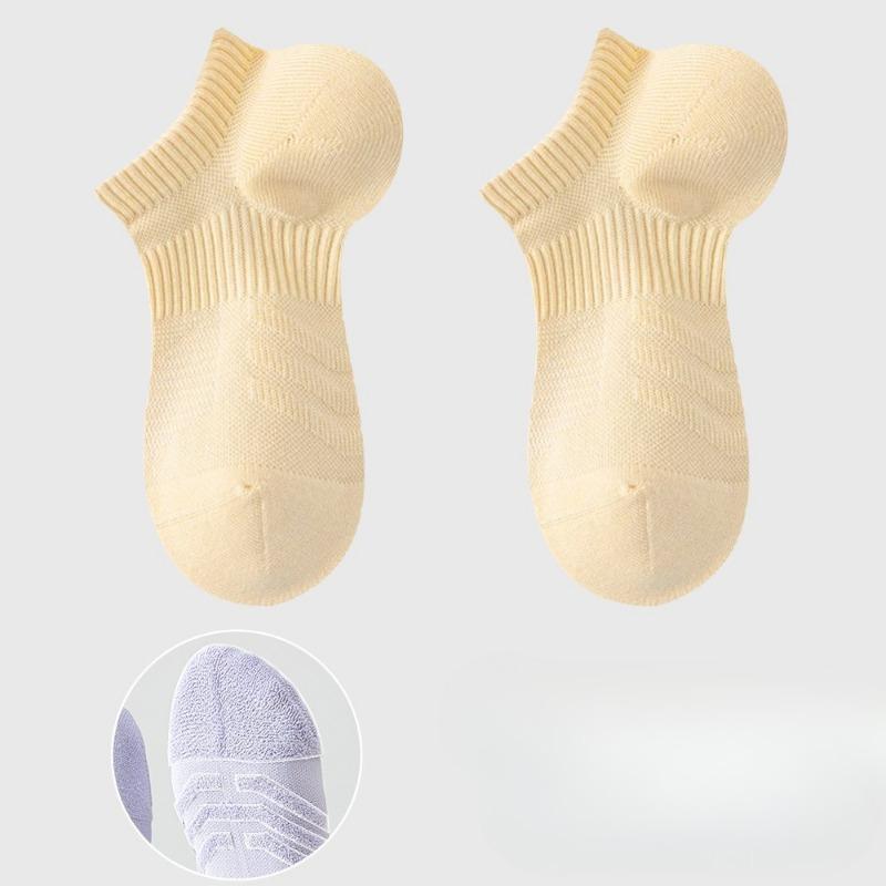 Women's Spring and Summer New Hair Ring All Kinds of Antibacterial Deodorant Mesh Sports Boneless Boat Socks