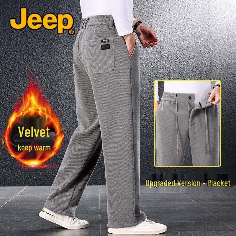 JEEP Men's Straight-Leg Casual Trousers