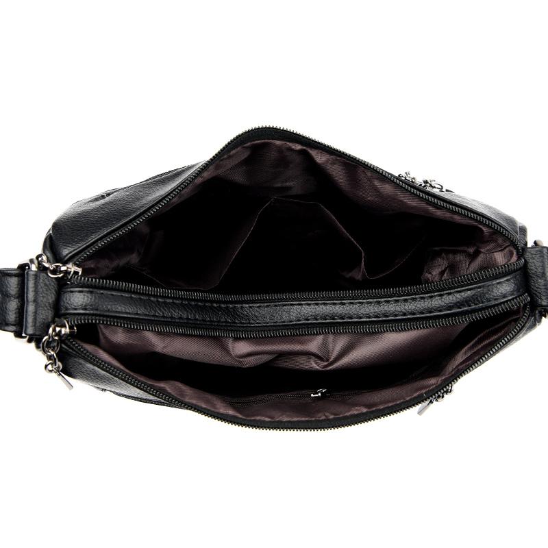 Bolso de cuero suave multicapa para mujer, bolso de madre de mediana edad y anciana, bolso de hombro tipo bandolera de gran capacidad
