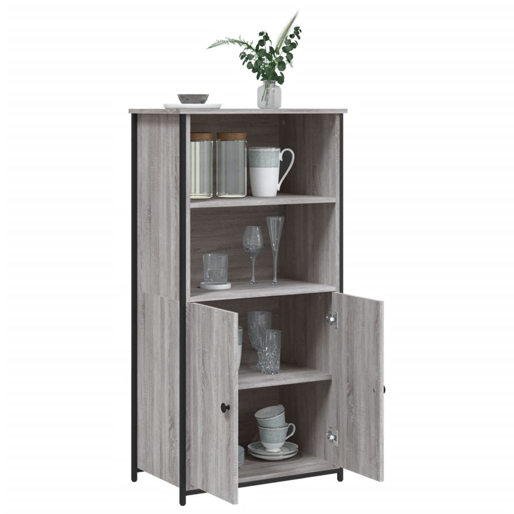 Highboard Gray Sonoma 62 X 36 X 121.5 Cm Engineered Wood