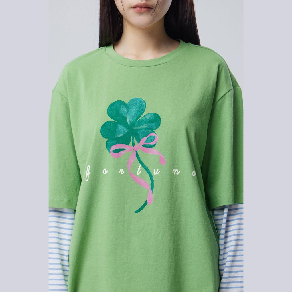 Benetong Ribbon Clover T-Shirt_Batse1611Gn