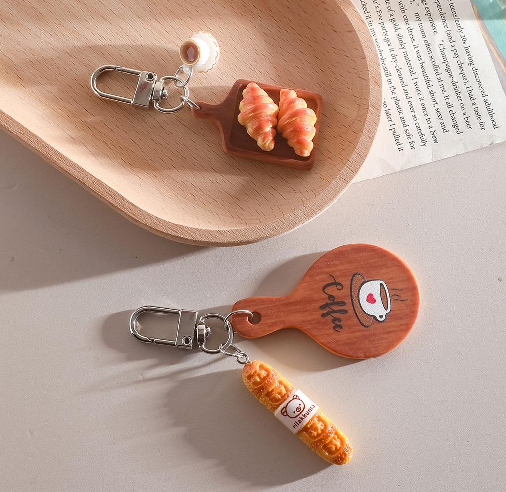 Stylish Original Bread Buckle Keychain Unique Creative Designs Sturdy Alloy Resin Materials for Backpack Decoration
