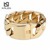 316 Stainless Steel Italy Gold Color Bracelet Bangle Men's Heavy Chunky Link Chain Bracelet Fashion Jewelry Gifts