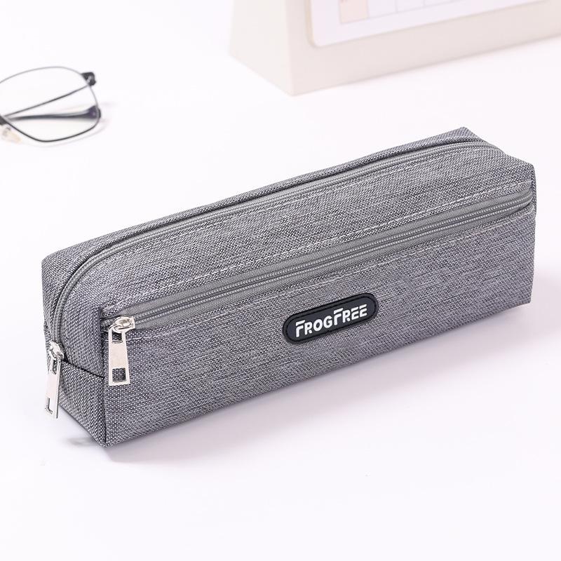 Canvas Pencil Bags Solid Color Stationery Pouch Modern Pen Storage Bag  for Student Kids
