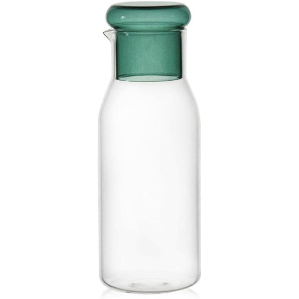 Glass Water Carafe Pitcher Bedside Night Carafe Juice Jug with Tumbler Glass,27oz