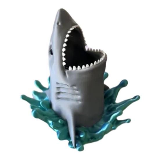 Shark Attack Shape Pen Holder 3D Printed Pencil Stand Pens Pencils Markers Classroom Pencil Organizer Ocean Themed Room Decor