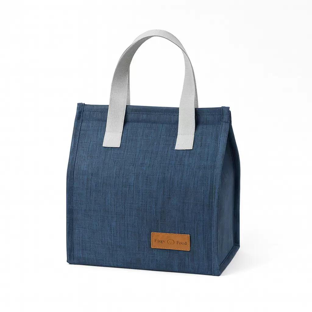 Portable Insulated Bento Lunch Bag: Large Capacity, Hand-Held Cooler with Dopamine Aluminum Foil for Office Workers and Students